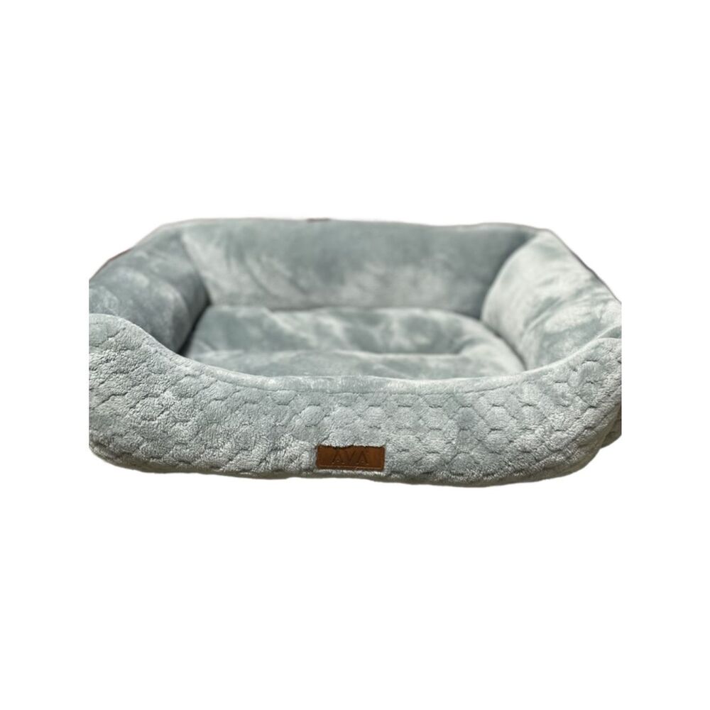 AVA Plush Rectangular Pet Bed in Light Sage Mint Green (18”x 21”) Soft Comfy Bed - Picture 3 of 14